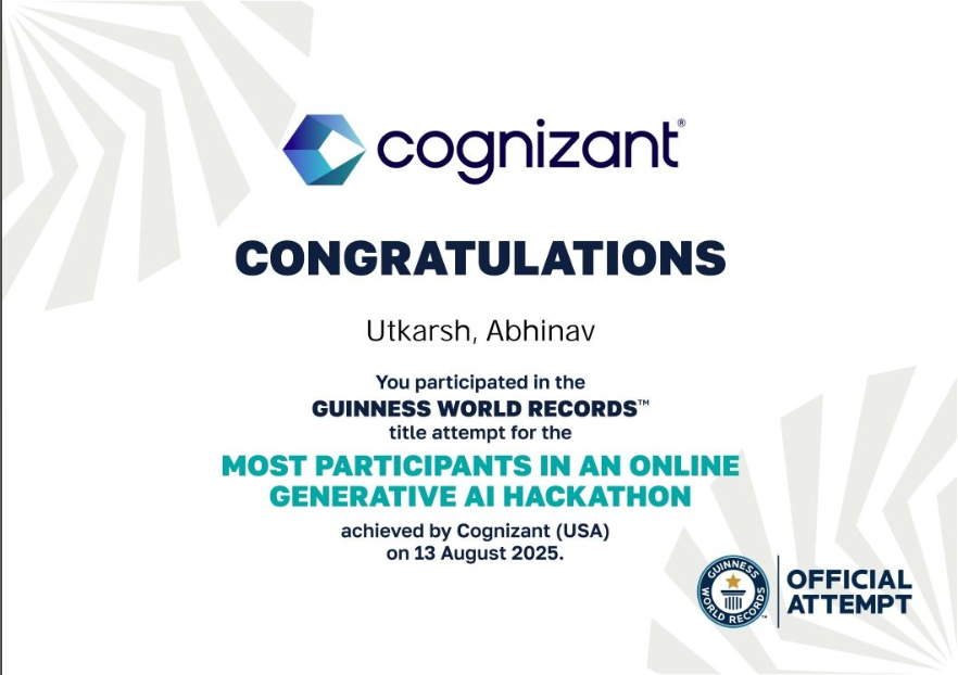 Cognizant Certificate 1