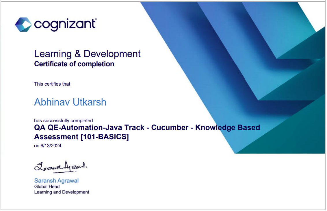 Cognizant Certificate 4