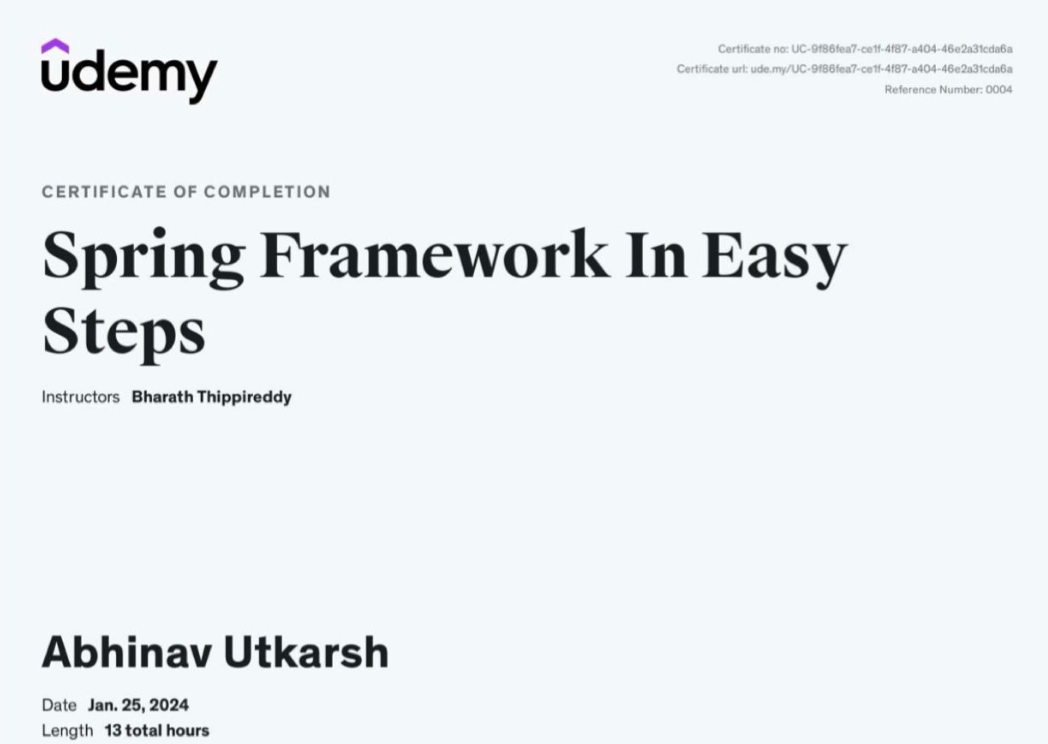 Udemy Certificate 3